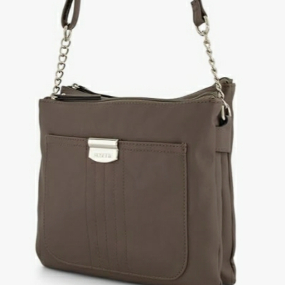 Rosetti Women's Midge Crossbody Bag, Faux Leather Purse, Adjustable Strap, SMOKE
